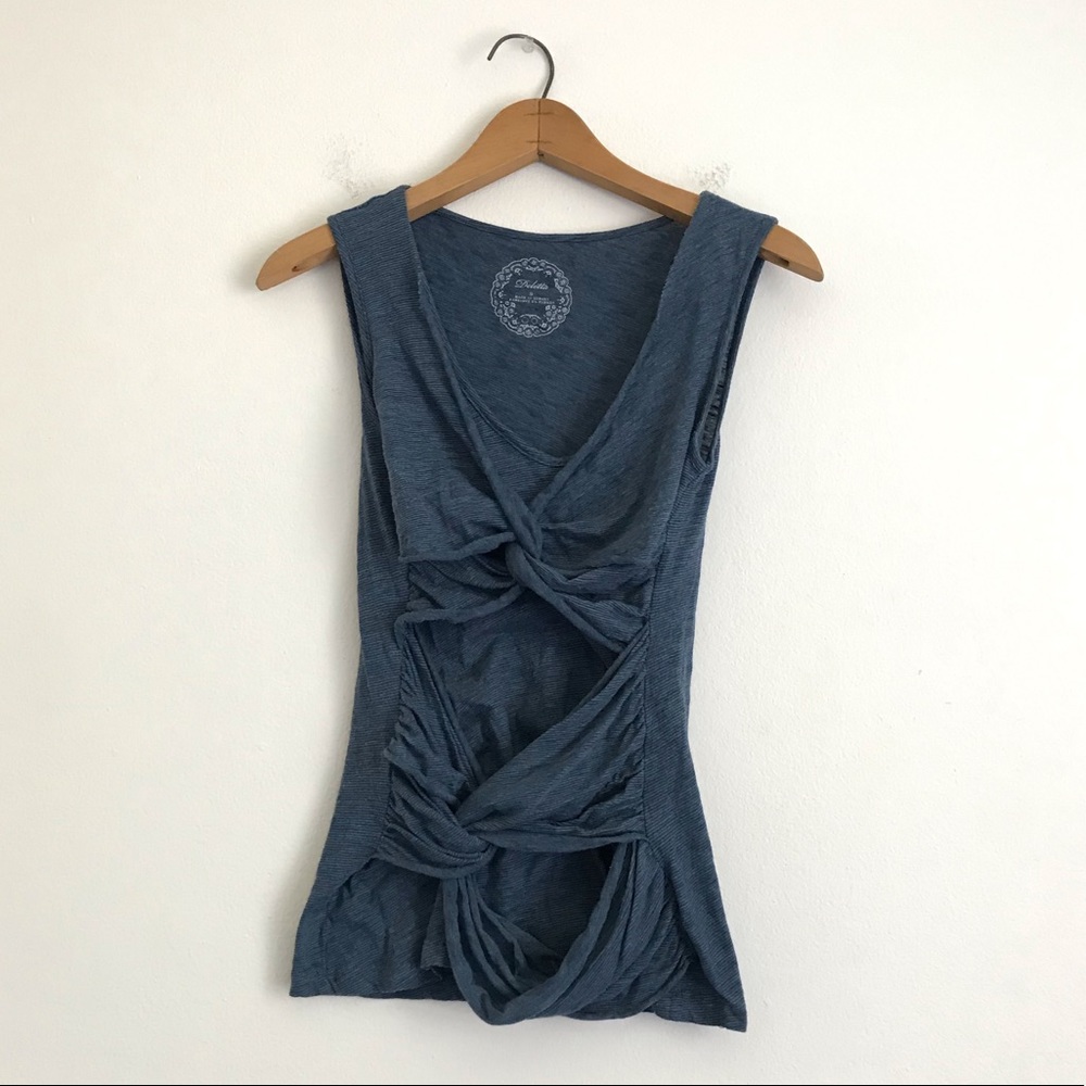Anthropologie Deletta Heather Blue Criss Cross S